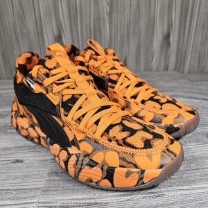 Puma Court Rider Maverick Graphic Orange Basketball Sneakers Women's Size 8 NEW!
